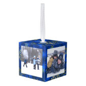 パーソナライズされた 4フォトキューブオーナメント キューブオーナメント (裏面アングル)