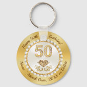 パーソナライズされた, 50誕生日景品アイディア, 50th キーホルダー (正面)