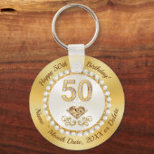 パーソナライズされた, 50誕生日景品アイディア, 50th キーホルダー (正面)