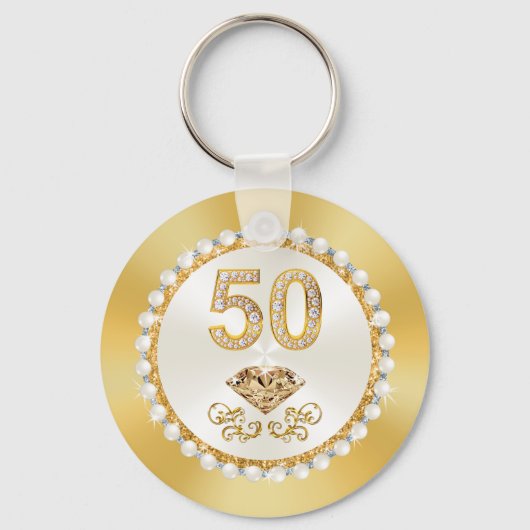 パーソナライズされた, 50誕生日景品アイディア, 50th キーホルダー (裏面)