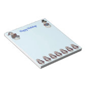 パーソナライズされた 5.5 x 6インチ雪だるまのボール ノートパッド (アングル)