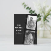 パーソナライズされた「Dad You Are Magic」2人のパパの写真 ポストカード (スタンド正面)