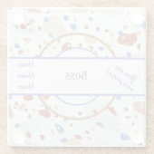 パーソナライズされた、Earthones/Blue Terrazzoパターン ガラスコースター (裏面)