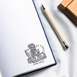 パーソナライズされた Ex Libris レディースカル 本のしるし ラバースタンプ