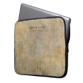 パーソナライズされた Linen Texture Business ラップトップスリーブ (正面左)