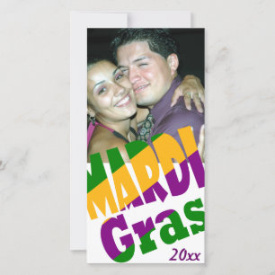 パーソナライズされた Mardi Gras 20xxパーティーフォトカード