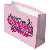 パーソナライズされた NAME 体操 スプリット リープ 体操 ラージペーパーバッグ (裏面アングル)