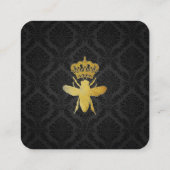 パーソナライズされた QUEEN BEE 名刺 ゴールド ブラック (裏面)