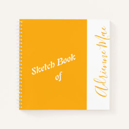 パーソナライズされた Sketchbookモダンという名前を黄色にする ノートブック