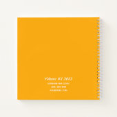 パーソナライズされた Sketchbookモダンという名前を黄色にする ノートブック (裏面)