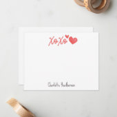 パーソナライズされた xoxo グリーティングカード ノートカード (正面/裏面インサイチュ)