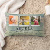 パーソナライズされたAbuela孫3 Photo Collage ランバークッション (ブランケット)