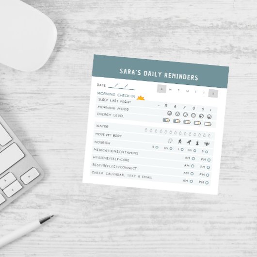 パーソナライズされたADHDの毎日気にの自己チェックイン ポストイット