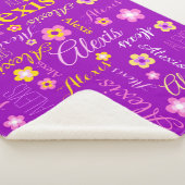 パーソナライズされたAlexis花と名前文字 シェルパブランケット (3/4)