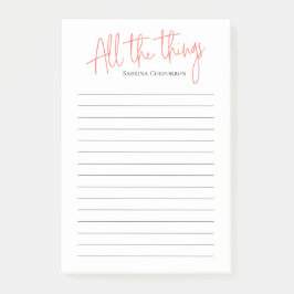 パーソナライズされたAll Things Script to doリスト ポストイット