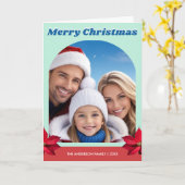 パーソナライズされたArch Family One写真Groovyモダン カード (黄色い花)