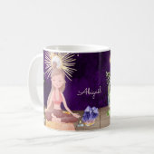 パーソナライズされたAt Peace Yoga Girl and Crystals コーヒーマグカップ (正面左)