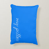 パーソナライズされたAzure Blue アクセントクッション (裏面(縦))