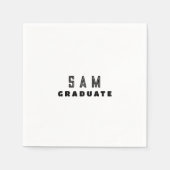 パーソナライズされたB/W卒業党 スタンダードカクテルナプキン (正面)