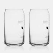 パーソナライズされたB&W 2鳥と3ハート ガラス缶 (右)