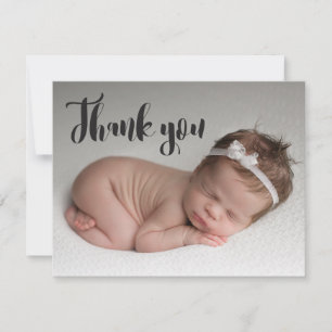 パーソナライズされたBaby Girl Photo Thank you Baptism カード