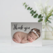 パーソナライズされたBaby Girl Photo Thank you Baptism カード (スタンド正面)