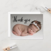 パーソナライズされたBaby Girl Photo Thank you Baptism カード (正面/裏面インサイチュ)