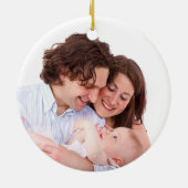 パーソナライズされたBabys初めてのクリスマス三家 セラミックオーナメント (裏面)