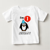 パーソナライズされたbabys 1st誕生日パーティーシャツ ベビーTシャツ (正面)