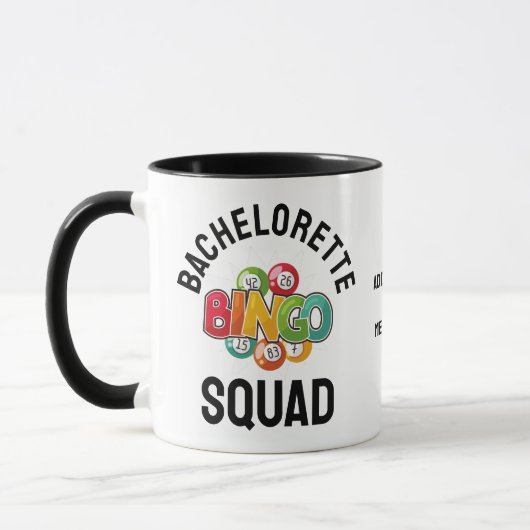 パーソナライズされたBACHELORETTE BINGO SQUAD マグカップ (左)