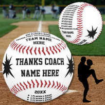 パーソナライズされたBaseball with Coach, Player's NAMES