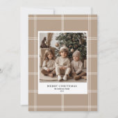 パーソナライズされたBeige Merry Christmas Photo 招待状 (正面)