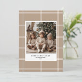 パーソナライズされたBeige Merry Christmas Photo 招待状 (スタンド正面)