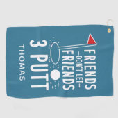 パーソナライズされたBestfriends Do not let Friends 3 Putt ゴルフタオル (横)