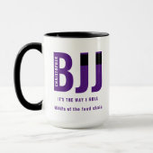 パーソナライズされたBJJ Way I柔術転が実紫ベルト マグカップ (左)