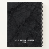 パーソナライズされたBlack Marble Sketchbook Your Name Not ノートブック (裏面)