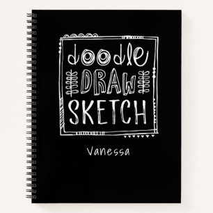 パーソナライズされたBlack Sketchbookノートブック ノートブック