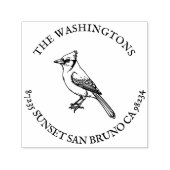 パーソナライズされたBlue Jay差出人住所スタンプ名 セルフインキングスタンプ (デザイン)