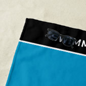 パーソナライズされたBlue Swimチーム泳ぐ人名 ビーチタオル (インサイチュ)