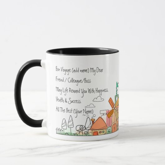 パーソナライズされたBonvoyage Moving City Country side Mug マグカップ (左)