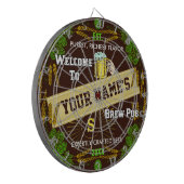 パーソナライズされたBrewpub Welcome: Hops Barley Beer ダーツボード (正面左)