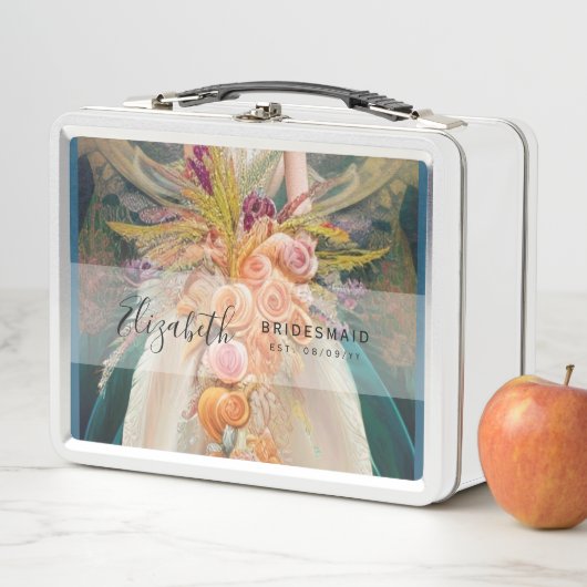 パーソナライズされたBridesmaid Proposal Box - 結婚's メタルランチボックス (インサイチュ)