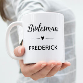 パーソナライズされたBridesman Black Script結婚's コーヒーマグカップ