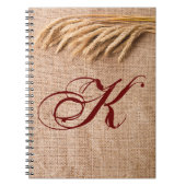 パーソナライズされたBurlap Sack Countrで小麦を予約する ノートブック (正面)