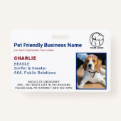パーソナライズされたBusiness Pet企業の Dog Photo ID バッジ (正面)