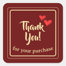 パーソナライズされたBusiness Thank You文字 スクエアシール