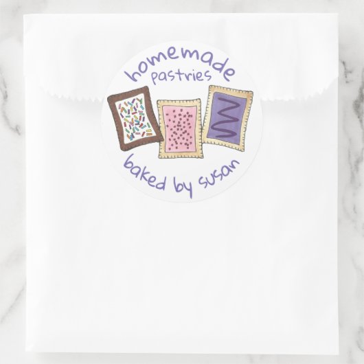 パーソナライズされたBy焼いた Homemade Toaster Pastries ラウンドシール (バッグ)