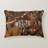 パーソナライズされたCALM保とテキスト狩り迷彩柄 アクセントクッション (正面)