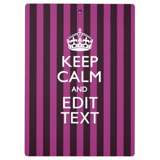 パーソナライズされたCALM保とピンクのテキスト クリップボード (裏面)