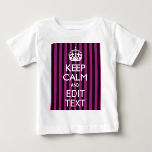 パーソナライズされたCALM保とピンクのテキスト ベビーTシャツ